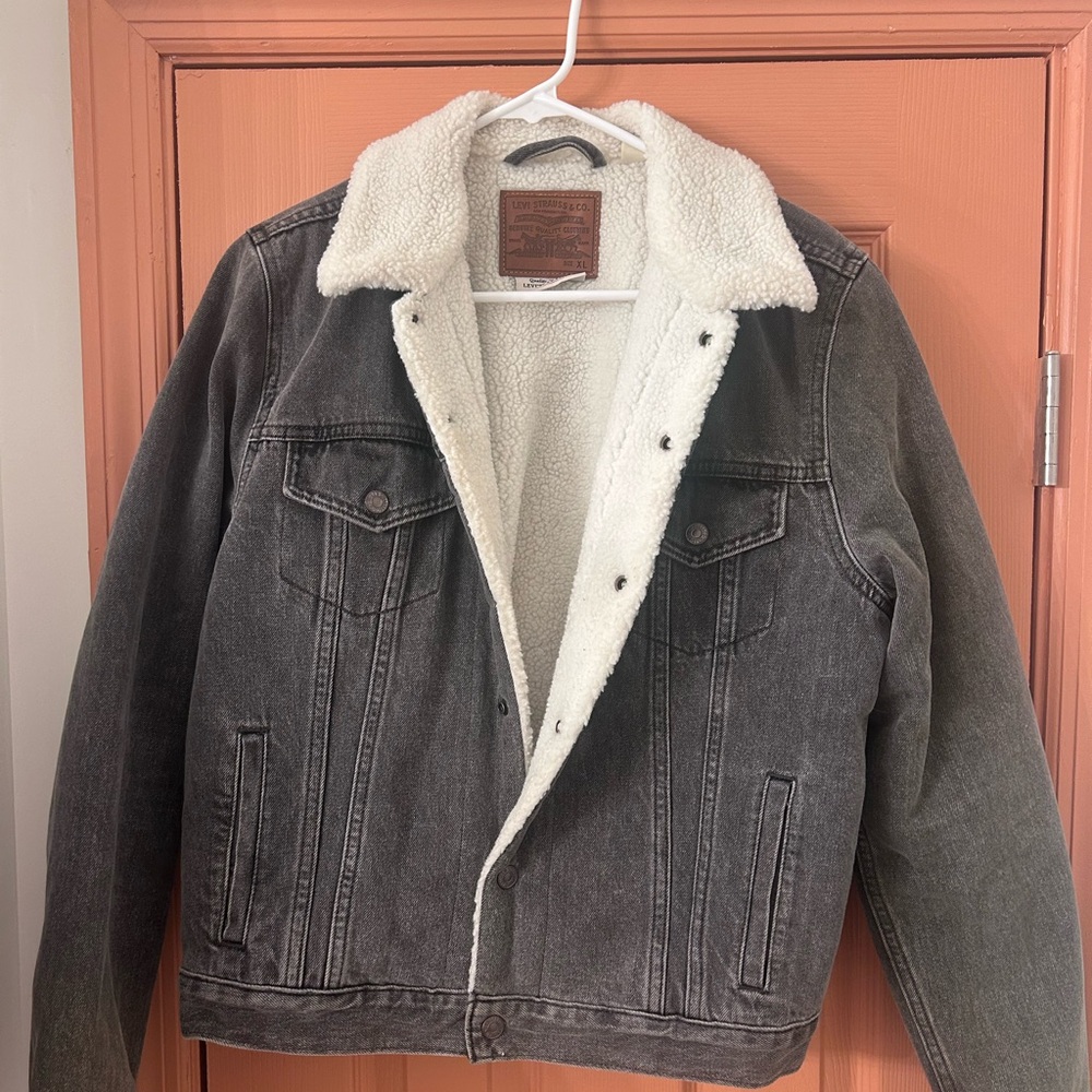 Levi Sherpa Jean Jacket - Black